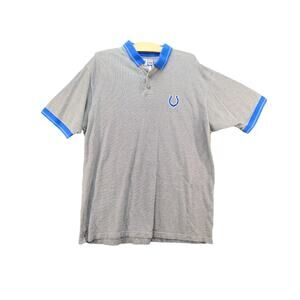 Mens Logo Athletic Game Day NFL Indianapolis Colts Polo Shirt Size L Gray